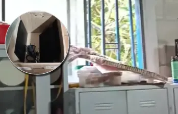 Robaron ocho Computadores para Educar de una escuela rural en Ituango, Antioquia, metiéndose por una ventana. FOTO: Video de denuncia pública de profesor del colegio.