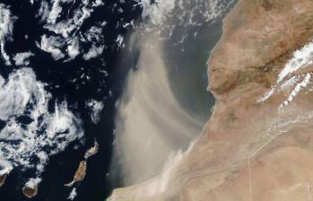 El fenómeno del polvo del Sahara es habitual en esta época del año. FOTO: NASA