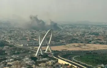 Este fue el momento del ataque de Israel al edificio de Qatar. FOTO @Marwa_Osman