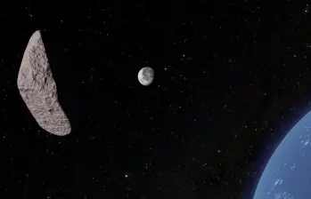 Esta es una de las animaciones que mostraba al YR4 durante su paso por la Tierra en dirección al posible impacto con la luna. FOTO: Noirlab / NSF / Aura / R. Proctor