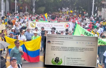 A través de un correo, el director del Icbf en Antioquia habría convocado a contratistas a marchar. FOTOS: El Colombiano y Cortesía