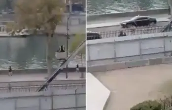 Se conoció un nuevo video del inédito robo de joyas imperiales que eran custodiadas por el Museo del Louvre en París, Francia. FOTO: CAPTURA DE VIDEO