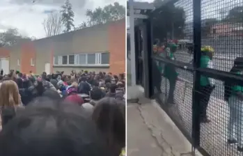 Cerca de 750 personas arribaron a Bogotá el domingo en la mañana. Desde la noche anterior se había detectado el desplazamiento de varios buses hacia la capital. FOTO: REDES SOCIALES.