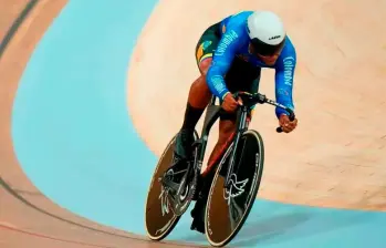 El ciclista vallecaucano Kevin Quintero suele entrenar en el velódromo Martín Emilio “Cochise” Rodríguez de Medellín. Foto: Getty