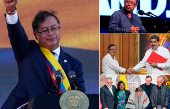 El presidente Gustavo Petro cumplirá el martes sus primeros 100 días al mano del país. En este periodo de tiempo se ha enfocado en impulsar temas como la paz, el restablecimiento de relaciones con Venezuela y la reconfiguración en las relaciones internacionales. FOTO AGENCIAS
