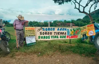 Habitantes de Jericó, Támesis y Fredonia rechazan que siga la exploración de parte de la multinacional AngloGold Ashanti para el proyecto de la mina de cobre Quebradona. FOTO: Cortesía