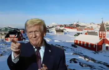 Donald Trump advirtió que Estados Unidos podría usar aranceles como presión geopolítica en el debate sobre Groenlandia. FOTO: Xinhua y Getty.