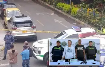 Los sospechosos fueron detenidos tras ser rastreados por las cámaras de seguridad del municipio de Itagüí. FOTOS: Cortesía
