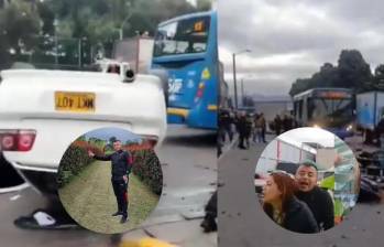 El accidente en la avenida Mutis dejó dos motociclistas muertos y tres personas heridas la madrugada del 31 de octubre en el occidente de Bogotá. FOTO: redes sociales. 