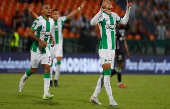 Dorlan Pabón anotó su primer gol con Nacional desde que regresó de la lesión que sufrió en la primera fecha de la Liga Betplay-2. FOTO: JUAN ANTONIO SÁNCHEZ 