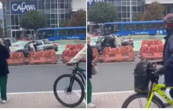 El fleteo sucedió al frente de un centro comercial de la ciudad de Bogotá. FOTO: REDES SOCIALES