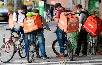 Los repartidores tendrán seguridad social. FOTO EL COLOMBIANO