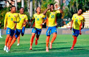 Neiser Villareal es el goleador de la Selección Colombia sub-20 en el sudamericano de la categoría que se juega en Venezuela con 6 dianas. FOTO: Tomada de X @FCFSeleccionCol