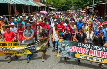 En los últimos dos años se han presentado varias protestas debido a los operativos oficiales contra los mineros informales. FOTO CORTESÍA