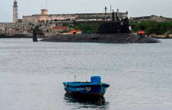 El submarino nuclear ruso “Kazan” estuvo desde el miércoles pasado parqueado en la bahía de La Habana, Cuba. FOTO: AFP 