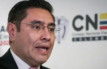 El presidente del Consejo Nacional Electora, Cristian Ricardo Quiroz Romero, se refirió a la jornada electoral de este 8de marzo de 2026. FOTO: Colprensa 