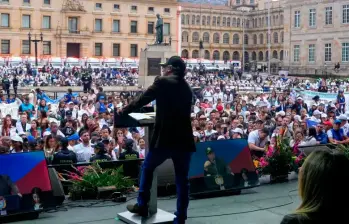La tarima se usó para el evento de salud y para uno de cierre de campaña del Pacto Histórico al otro día. FOTO PRESIDENCIA