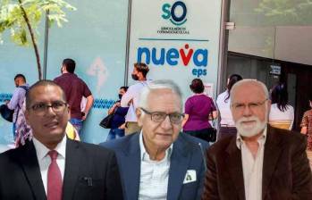 Giovanny Rubiano, superintendente de Salud, Guillermo Jaramillo, ministro de Salud, Félix Martínez, director de la Adres. Foto: EL COLOMBIANO/Cortesía