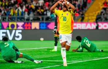 El extremo colombiano Óscar Perea es uno de los jugadores que más tantos ha celebrado con el seleccionado nacional en el Mundial. Suma dos tantos. Foto: Cortesía FCF