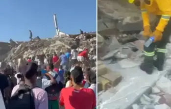 Así quedaron algunos edificios en Cali luego del temblor que sacudió a Colombia este lunes 10 de agosto. FOTO: Cortesía.