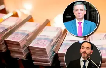 El ministro de Hacienda, Miguel Gómez (arriba) analiza una nueva ampliación del cupo de endeudamiento ante las mayores necesidades de financiación previstas para 2027, del mandato de Abelardo de la Espriella (abajo). FOTO EL COLOMBIANO