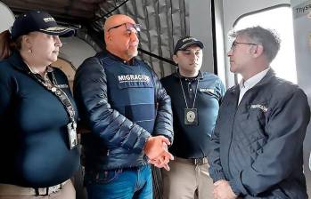 Salvatore Mancuso, exjefe paramilitar llegó a Colombia tras permanecer 16 años en una cárcel de Estados Unidos por narcotráfico y lavado de activos. FOTO: MIGRACIÓN COLOMBIA