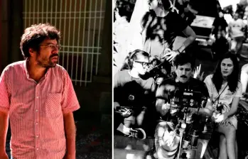 Ubeimar Ríos (izquierda) dio vida al personaje principal del segundo largometraje de Simón Mesa (derecha). Fotos: Cortesía.