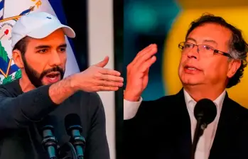 El presidente de El Salvador, Nayib Bukele, y el presidente de Colombia, Gustavo Petro. FOTO GETTY