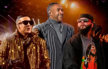 Daddy Yankee, Don Omar (en el centro) y Farruko, varias voces que se han ido del reguetón. FOTOS: Getty