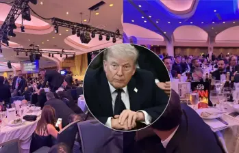 El presidente de Estados Unidos, Donald Trump, habló sobre el tiroteo ocurrido este 25 de abril de 2026 en la cena anual de la Asociación de Corresponsales de la Casa Blanca. FOTO: LAGO KARI Y AFP 