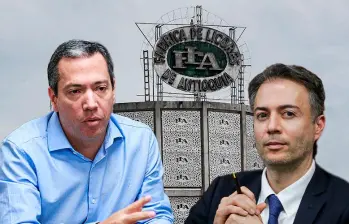 El gerente de la FLA, Esteban Ramos, y el exalcalde de Medellín y hoy superintendente de Salud, Daniel Quintero. FOTOS: El Colombiano