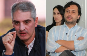 A la izquierda, el gobernador de Antioquia, Andrés Julián Rendón. A la derecha, el gerente del hospital de Caldas, Juan Carlos Sánchez. Fotos: Manuel Saldarriaga y cortesía.
