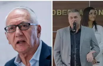 El ministro de salud Guillermo Alfonso Jaramillo (izquierda) le respondió al gerente del Hospital San Rafael Luis Fernando Arroyave (derecha) sobre la crisis de esa institución. FOTO: Colprensa y Cortesía Gobernación