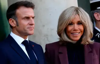 Emmanuel Macron, el presidente de Francia, y su esposa Brigitte Macron. FOTO: GETTY.