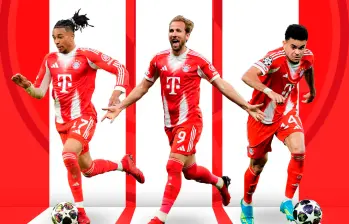  El francés Michael Olise, el inglés Harry Kane y el colombiano Luis Díaz, tripleta de moda en el fútbol mundial. FOTO GETTY