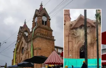 El Santuario San José de Venecia, construido en 1918 y elevado a Santuario de veneración a San José por el papa Francisco en 2021, resultó gravemente afectado por el terremoto. FOTO Manuel Saldarriaga-redes sociales