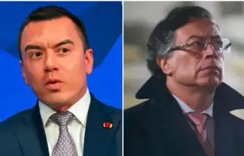 Presidente de Ecuador, Daniel Noboa; y presidente de Colombia, Gustavo Petro. Foto: Colprensa y AFP