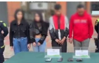 Cuatro personas fueron capturadas por intento de hurto a un extranjero en Bosa, Bogotá. FOTO: POLICÍA BOGOTÁ