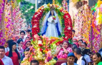 La Cofradía de las flores y las palmas (El Salvador) fue una de las celebraciones que entró en la lista del Patrimonio Cultural Inmaterial de la Humanidad. FOTO: MINISTERIO DE CULTURA EL SALVADOR | UNESCO