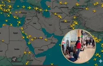 Guerra en Medio Oriente deja a miles de turistas en el limbo. Foto: redes sociales (X) y pantallazo de flightradar24.