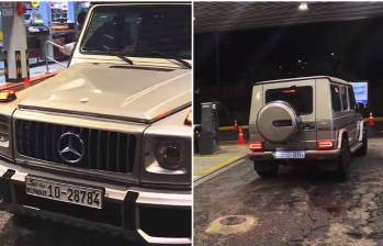 La camioneta con placas del país árabe Kuwait llegó al país a través de una empresa de importación de automóviles de lujo con sede en Cali. FOTO: CAPTURA DE VIDEO 