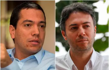 El gerente de la FLA, Esteban Ramos, y el exalcalde de Medellín y hoy superintendente de Salud, Daniel Quintero. FOTOS: El Colombiano