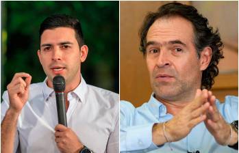Esteban Restrepo, exsecretario de Gobierno de Medellín, y el alcalde de Medellín, Federico Gutiérrez. FOTO: El Colombiano