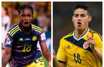 Linda Caicedo y James Rodríguez, los únicos colombianos que marcaron los mejores goles en un Mundial de mayores. FOTOS AFP 