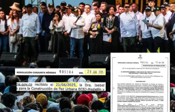 Denuncian que una de las resoluciones que autorizó el traslado de voceros de bandas al evento de Petro en Medellín tendría inconsistencias en fechas. FOTO: El Colombiano y Cortesía