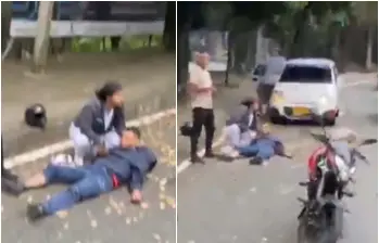 Varios transeuntes captaron en video el momento posterior al incidente de tránsito. FOTO: Cortesía