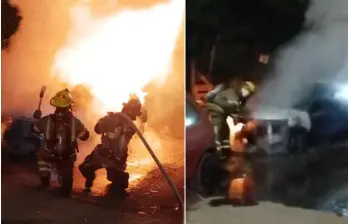 Momentos de la emergencia ocurrida en La Estrella este miércoles. FOTOS: Cortesía