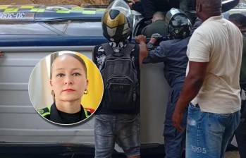 La general Sandra Liliana Rodríguez, comandante de la Policía Valle, fue trasladada a un hospital de Dagua tras el accidente. FOTOS Cortesía