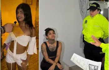La influencer conocida como Valentina Mor fue capturada en un operativo realizado en una casa del barrio Laureles de Medellín. FOTO: Cortesía
