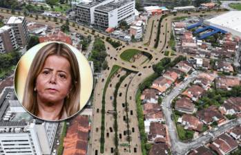 En la animación, intercambio vial a la altura de la Clínica Somer. En la imagen, la ministra de Transporte, Elsa Noguera. FOTOS: Cortesía y Colprensa